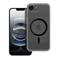 Dėklas telefonui Drop Glue spalvingas žiedinis Mag Cover, suderinamas su MagSafe IPHONE 16e (SE 4 2025), juodas