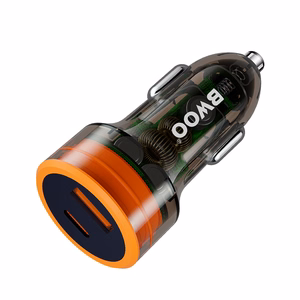 BWOO PD automobilinis įkroviklis 1x USB-C - USB-A prievadas 38W skaidrus