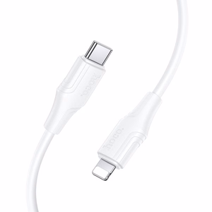 Silikoninis kabelis USB A į Lightning Hoco 27W 1 m X124 baltas