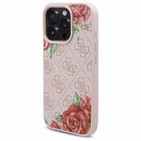 Guess GUHMP16XP4ROPEMCP iPhone 16 Pro Max 6.9" kietasis dėklas rožinis 4G Flowers Print MagSafe