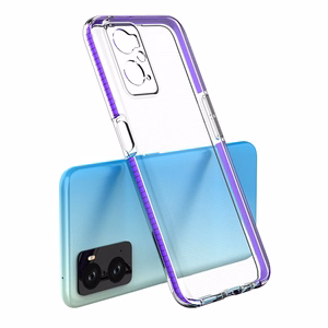 Spring dėklas Realme 9i, Oppo A36 / A76 / A96 silikoninis dangtelis su rėmeliu šviesiai rožinis