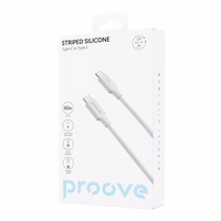 Proove laidas Striped Silikoninis USB-C - USB-C 1m 60W baltas