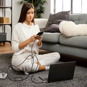 "Tech-Protect UltraBoost 3in1" USB-A - "Lightning" / USB-C / "micro USB 3,5A" laidas 1 m - pilkos spalvos
