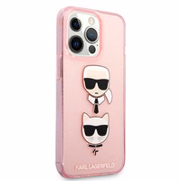Karl Lagerfeld KLHCP13LKCTUGLP iPhone 13 Pro / 13 6,1\" Dėklas telefonui - rožinis Glitter Karl's & Choupette