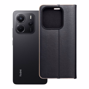 LUNA Book Gold dėklas telefonui XIAOMI Redmi Note 14 5G juodas