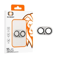 Tempered glass Tel Protect 95% AR+AF Full Metal Camera Protector on camera for Iphone 17 silver (camera island)