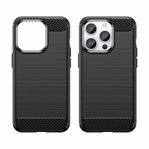 Karboninis dėklas iPhone 14 Pro Max - gelio nugaros dangtis, juodos spalvos