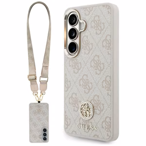 Guess case 4G Big Rhinestone Triangle Strap MagSafe for Samsung Galaxy S26 pink