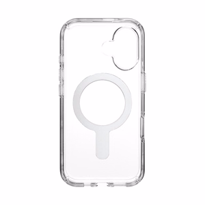 Speck Presidio Perfect-Clear dėklas su MagSafe ir ClickLock, skirtas iPhone 16, „Clear/Chrome“