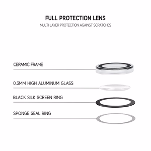 Grūdintas stiklas Tel Protect 3D objektyvo apsauga kamerai Iphone 15 Pro/15 Pro Max juoda (3 objektyvai)