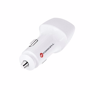 Įkroviklis automobilinis Forcell (CC50-1A1C) (1xUSB-C; 1xUSB; 5A 38W) baltas