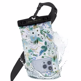 Rifle Paper Waterproof Floating Pouch - Waterproof dėklas smartphones up to 6.7" (Garden Party mėlynas)