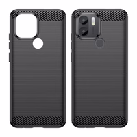 Carbon Case dėklas Xiaomi Redmi A1+ lankstus silikoninis anglies dangtelis juodas