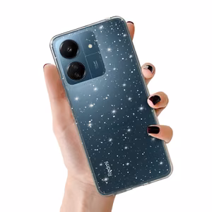 Kristalinis blizgus dėklas Xiaomi Redmi 13C Sidabrinis