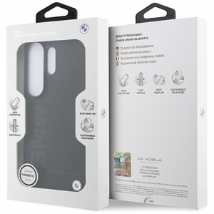 BMW Leather Hot Stamp MagSafe Dėklas for Samsung Galaxy S26 Ultra - juodas