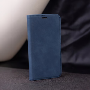 Išmanusis Suede dėklas for Samsung Galaxy A17 4G / A17 5G / A26 5G tamsiai mėlynas