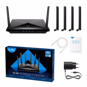 Cudy P5 belaidis maršrutizatorius Gigabit Ethernet dviejų dažnių (2.4 GHz / 5 GHz) 5G juodas