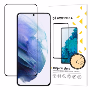LCD apsauginis stikliukas "Wozinsky 5D Full Glue" Samsung G991 S21 5G pritaikytas dėklui juodas