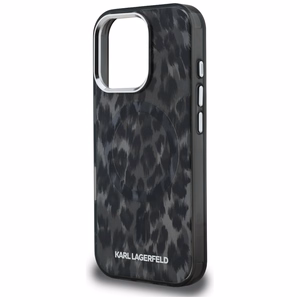 Karl Lagerfeld IML Leopard Pattern MagSafe deklas iPhone 16 Pro - juodas