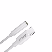 Devia adapteris EC608 USB-C - 3,5 mm lizdas baltas