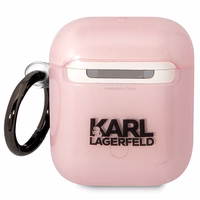 Karl Lagerfeld KLA2HNCHTCP Airpods 1/2 dėklas rožinis/rožinis Ikonik Choupette