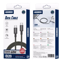 JELLICO laidas B28 USB-C - USB-C PD 60W 1M juodas