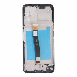 Ekranas Samsung A226 A22 5G su jutikliniu stikliuku juodas ir rėmeliu OEM