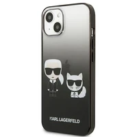 Karl Lagerfeld Gradient Ikonik Karl&Choupette dėklas iPhone 13 mini – juodas