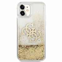 Guess 4G Big Liquid Glitter dėklas telefonui iPhone 11 6.1" / Xr - Auksinis