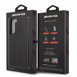 AMG Carbon Stripe&Embossed dėklas telefonui Samsung Galaxy S22+ - Juodas