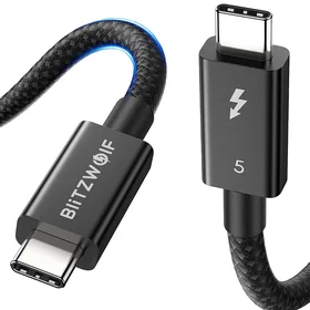 BlitzWolf BW-HDC8 240W USB-C į USB-C kabelis, 0,.5 m (juodas)