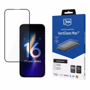 Закалённое стекло 3mk Hard Glass Max Apple iPhone 16 Plus - чёрный