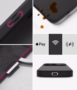 Ringke MagSafe silikoninis dėklas, skirtas iPhone 18 Pro – juodas