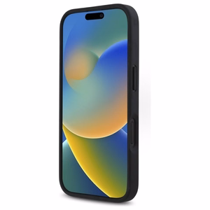 BMW M perforuota trispalvė linija iPhone 16 dėklas - juodas