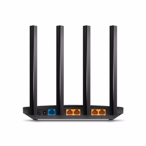 Juodas dviejų dažnių „TP-Link Archer C6U“ AC1200 Gigabit Wi-Fi maršrutizatorius