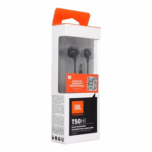Wired earphones Jack 3,5 mm with microphone JBL T50HI 360 black