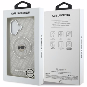 Karl Lagerfeld IML Karl Head Logo MagSafe iPhone 17 Case - Gray