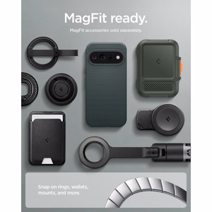 Spigen Liquid Air Mag MagSafe dėklas, skirtas Google Pixel 11 Pro XL, tamsiai žalias