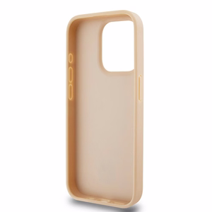 DKNY Odinis languotas mono raštas ir spausdintos juostos dėklas telefonui iPhone 15 Pro - rožinis