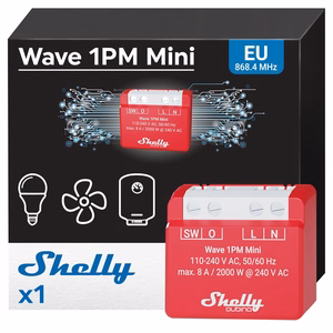 Shelly Wave 1PM Mini LR išmanusis Z-Wave relė