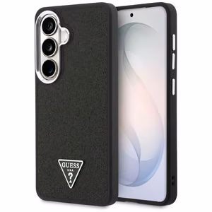 Guess dėklas Fixed Glitter Triangle MagSafe for Samsung Galaxy S26 juodas