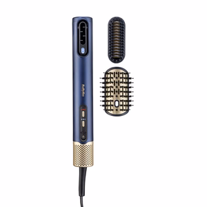 BaByliss AS6550E – 1500 W ionic hot-air styling brush, 3 heat settings, blue/gold