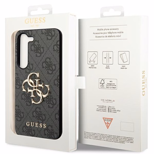 Guess GUHCS23S4GMGGR S23 S911 pilkas/pilkas kietas dėklas 4G Big Metal Logo