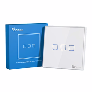 Išmanusis belaidis sieninis jungiklis Sonoff T2EU3C-RF 433MHz (3 kanalai)