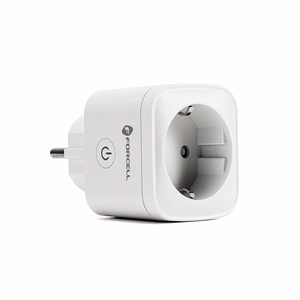 FORCELL F-ENERGY EU02 išmanusis kištukas 230V su WiFi, programuotoju ir Tuya/Amazon Alexa palaikymu - baltas