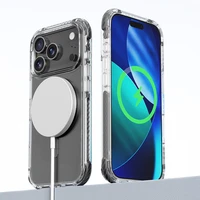 Rock Crystal Clear Magnetinė serijos dėklas telefonui Iphone 17 Pro Max skaidrus-juodas