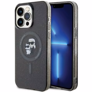 Karl Lagerfeld Karl&Choupette Glitter MagSafe чехол для iPhone 15 Pro Max - чёрный