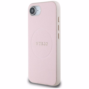 Чехол Guess Grained Ring MagSafe для iPhone 16e - розовый