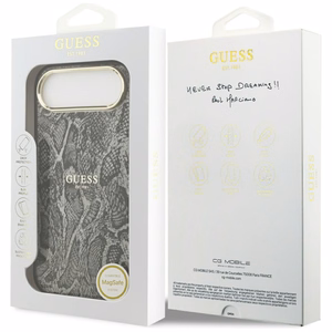Guess Pitono rašto magnetinis dėklas iPhone Air - juodas