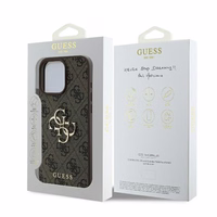 Guess 4G Didelio Logotipo dėklas iPhone 16 Pro Max - ruda
